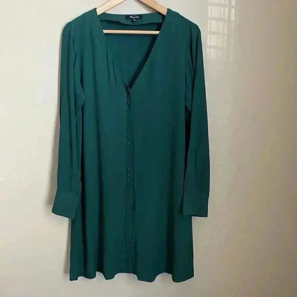 Madewell Long Sleeve Button‎ Front Novel Dress